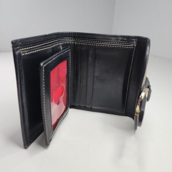 Dooney & Bourke Small Tote Bag & Wallet Set Plaid Canvas Leather Trim USA - Picture 15 of 16